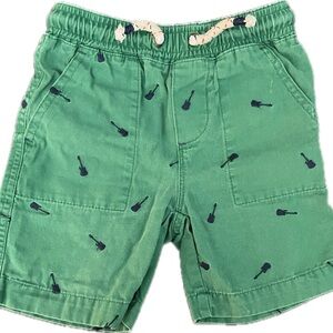 Boden Kids Green Shorts with Musical Print